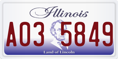 IL license plate A035849