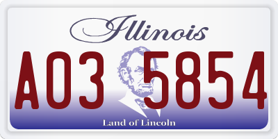 IL license plate A035854