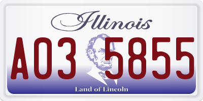 IL license plate A035855