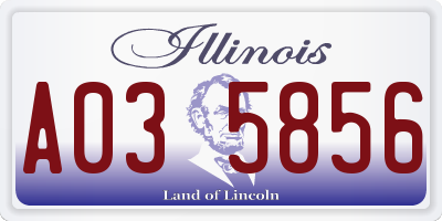 IL license plate A035856