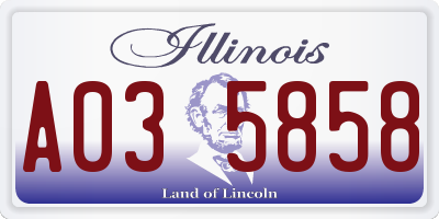 IL license plate A035858