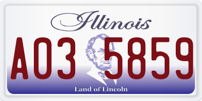 IL license plate A035859