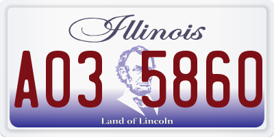 IL license plate A035860