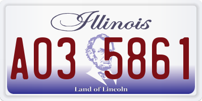 IL license plate A035861
