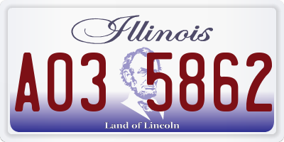 IL license plate A035862