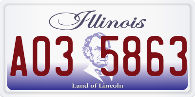 IL license plate A035863
