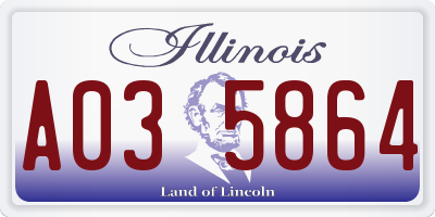 IL license plate A035864