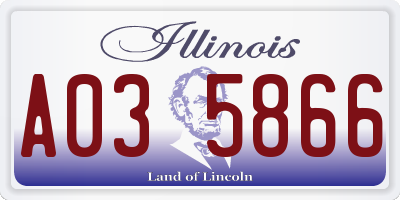 IL license plate A035866