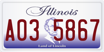 IL license plate A035867
