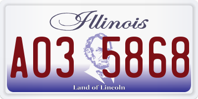 IL license plate A035868