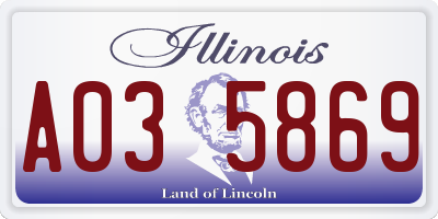 IL license plate A035869