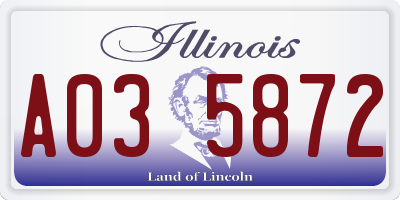 IL license plate A035872