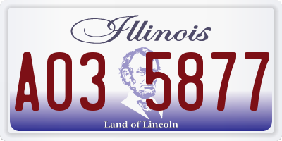 IL license plate A035877