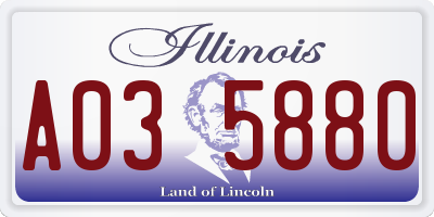 IL license plate A035880