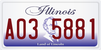 IL license plate A035881