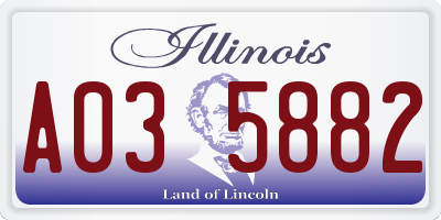 IL license plate A035882
