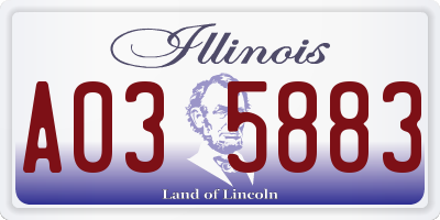 IL license plate A035883