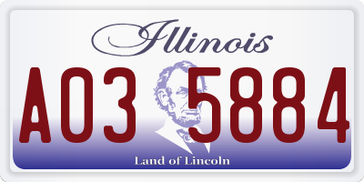 IL license plate A035884