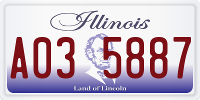 IL license plate A035887