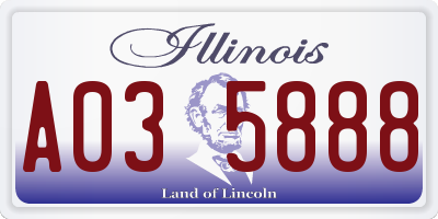 IL license plate A035888
