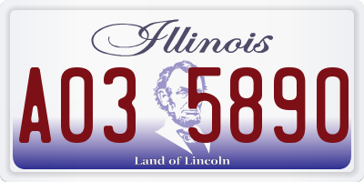 IL license plate A035890