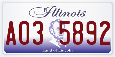 IL license plate A035892