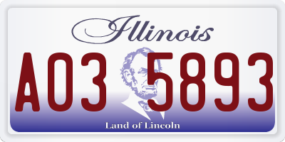 IL license plate A035893