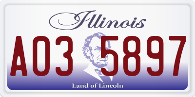 IL license plate A035897