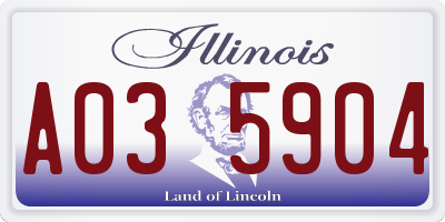IL license plate A035904