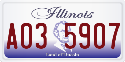 IL license plate A035907