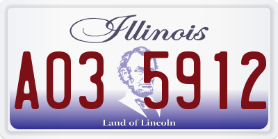 IL license plate A035912