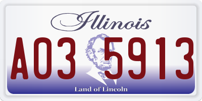IL license plate A035913