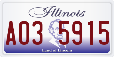 IL license plate A035915