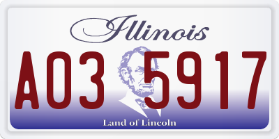 IL license plate A035917