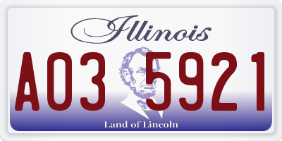 IL license plate A035921