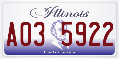 IL license plate A035922