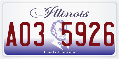 IL license plate A035926
