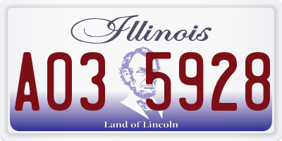 IL license plate A035928