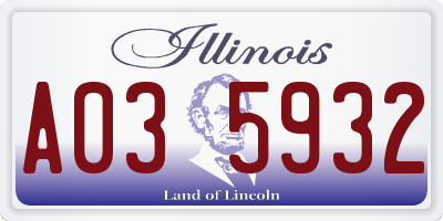 IL license plate A035932