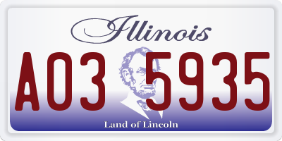 IL license plate A035935