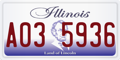 IL license plate A035936