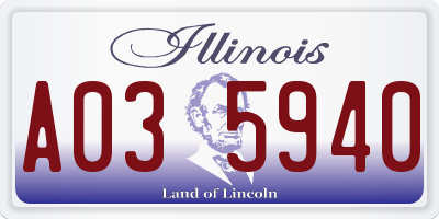 IL license plate A035940