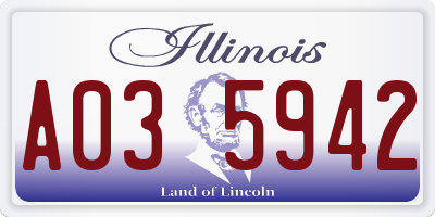 IL license plate A035942