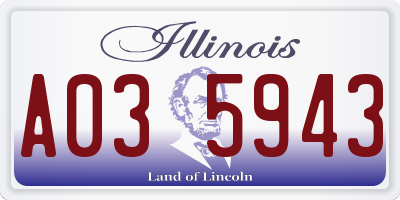 IL license plate A035943