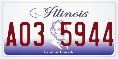 IL license plate A035944