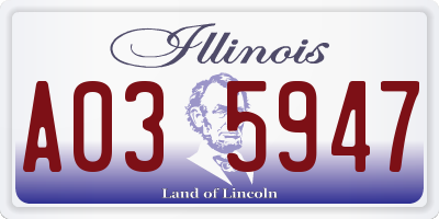 IL license plate A035947