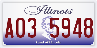 IL license plate A035948