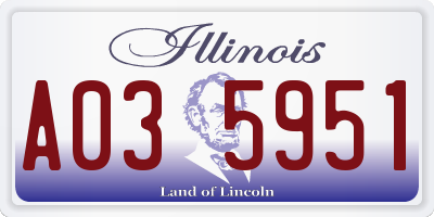 IL license plate A035951