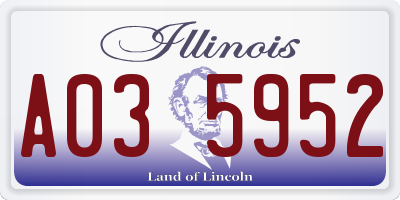 IL license plate A035952