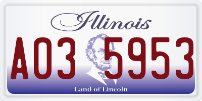 IL license plate A035953